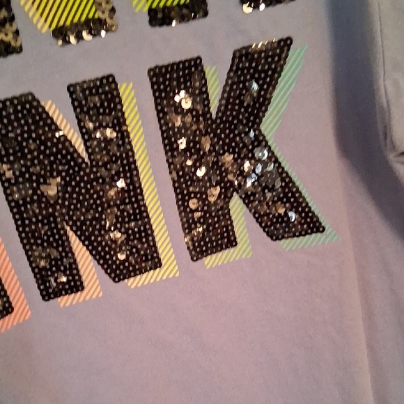 PINK Victoria's Secret T-Shirt - Purple with Multicolor Lettering - Picture 7 of 9